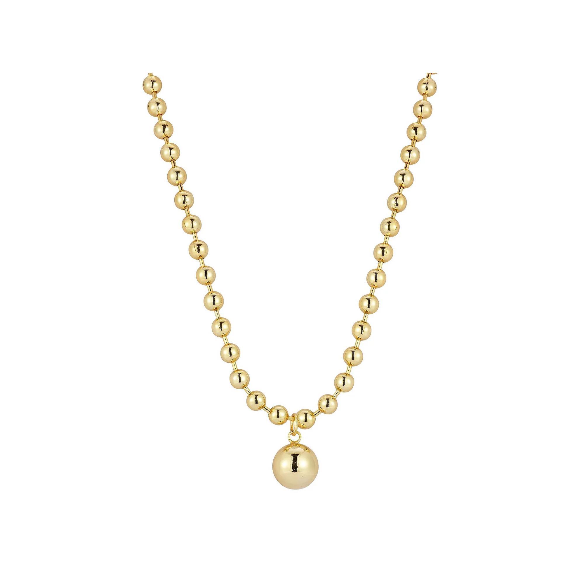 WINX 18k Gold Plated Bold Ball Pendant Necklace, Women's, Size: 18", Gold Tone Product Image