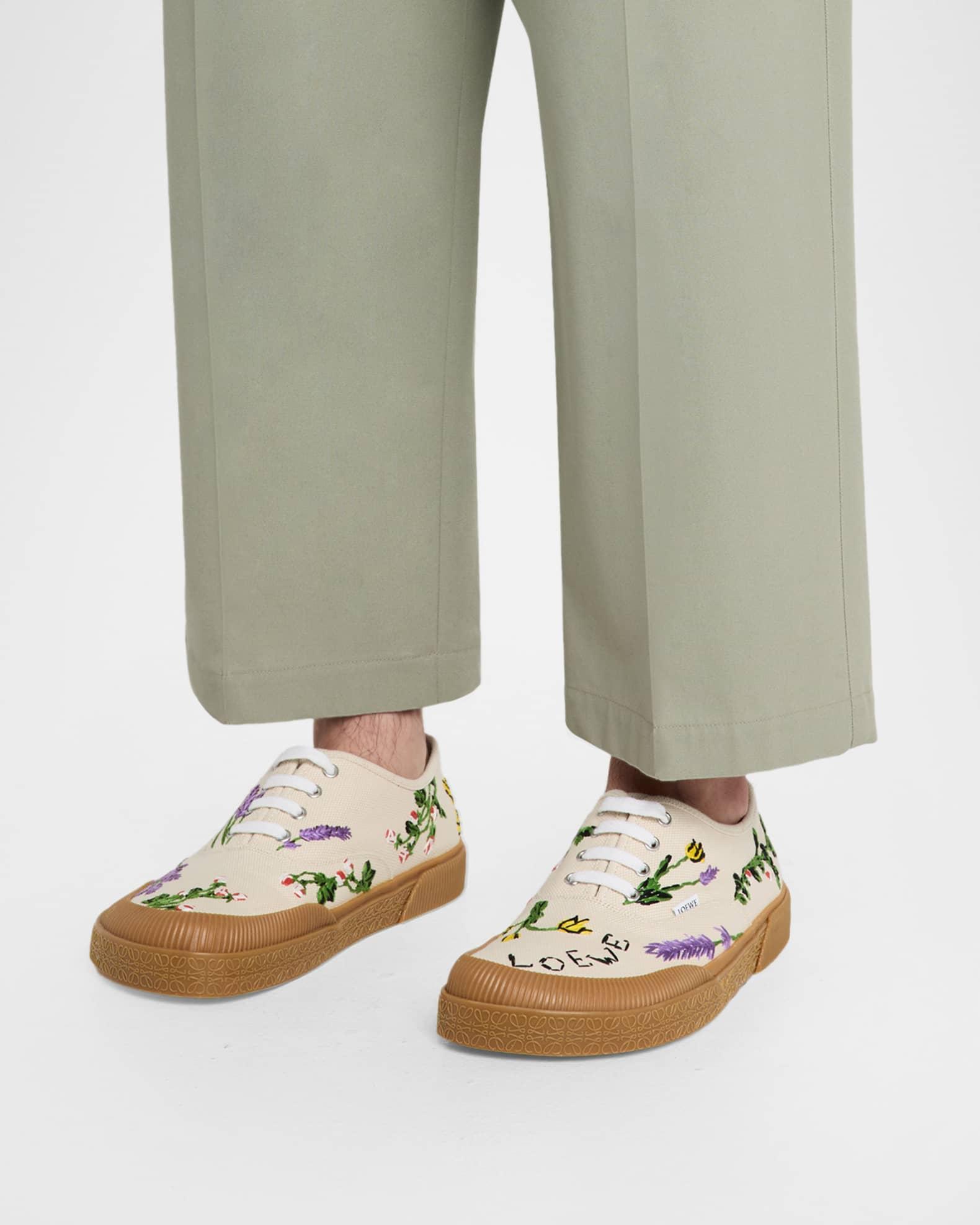 Men's Terra Embroidered Canvas Low-Top Sneakers  Product Image