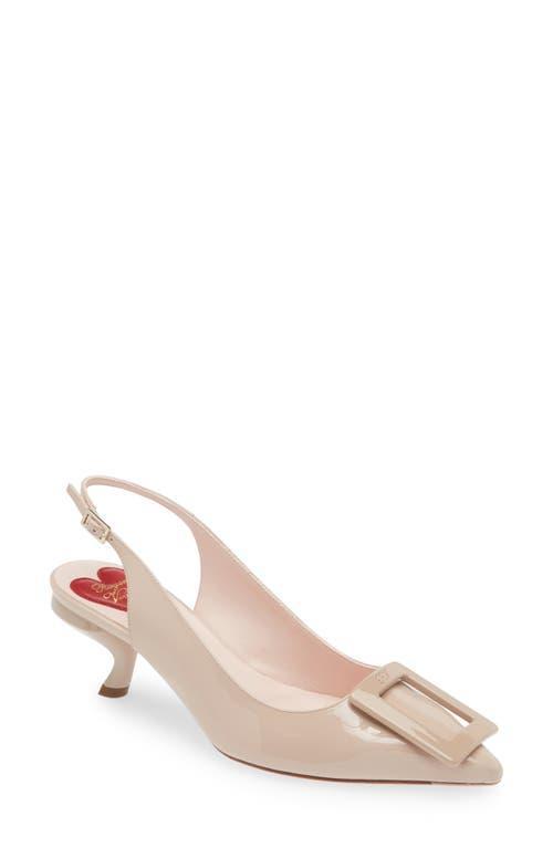 Virgule Pointed Patent Leather Kitten-Heel Pumps Product Image