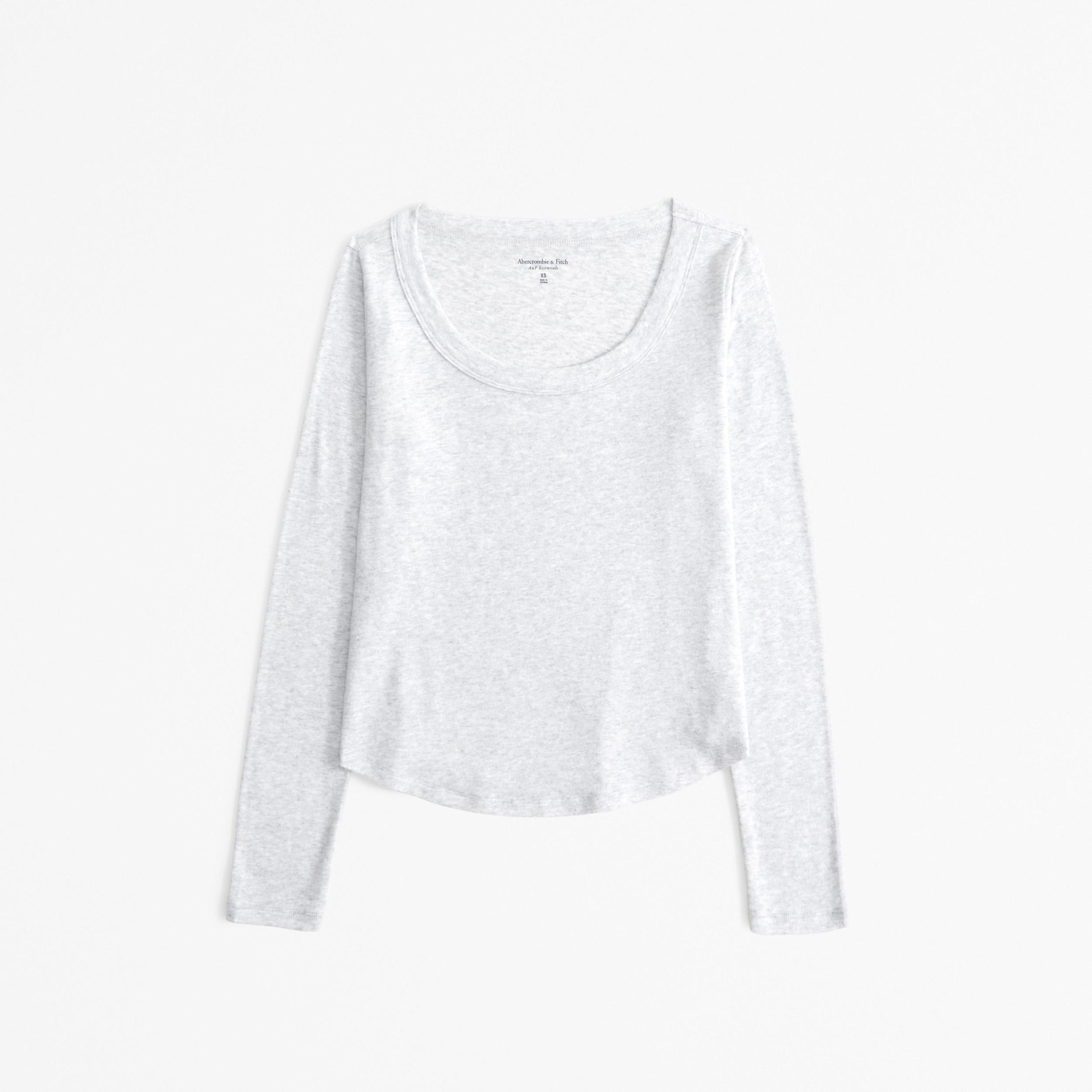 Long-Sleeve Cozy Lounge Knit Tuckable Scoopneck Tee Product Image
