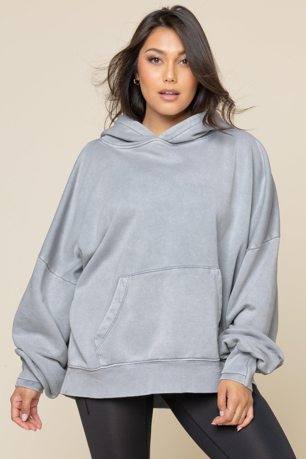 Boxy Boyfriend Hoodie - Vintage Blue Mist Product Image