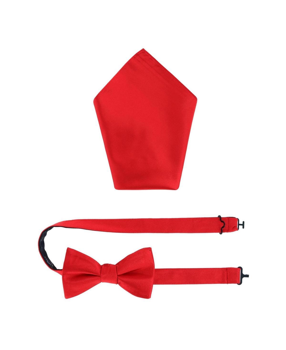 Trafalgar Mens Sutton Solid Color Silk Bowtie and Pocket Square Combo Product Image