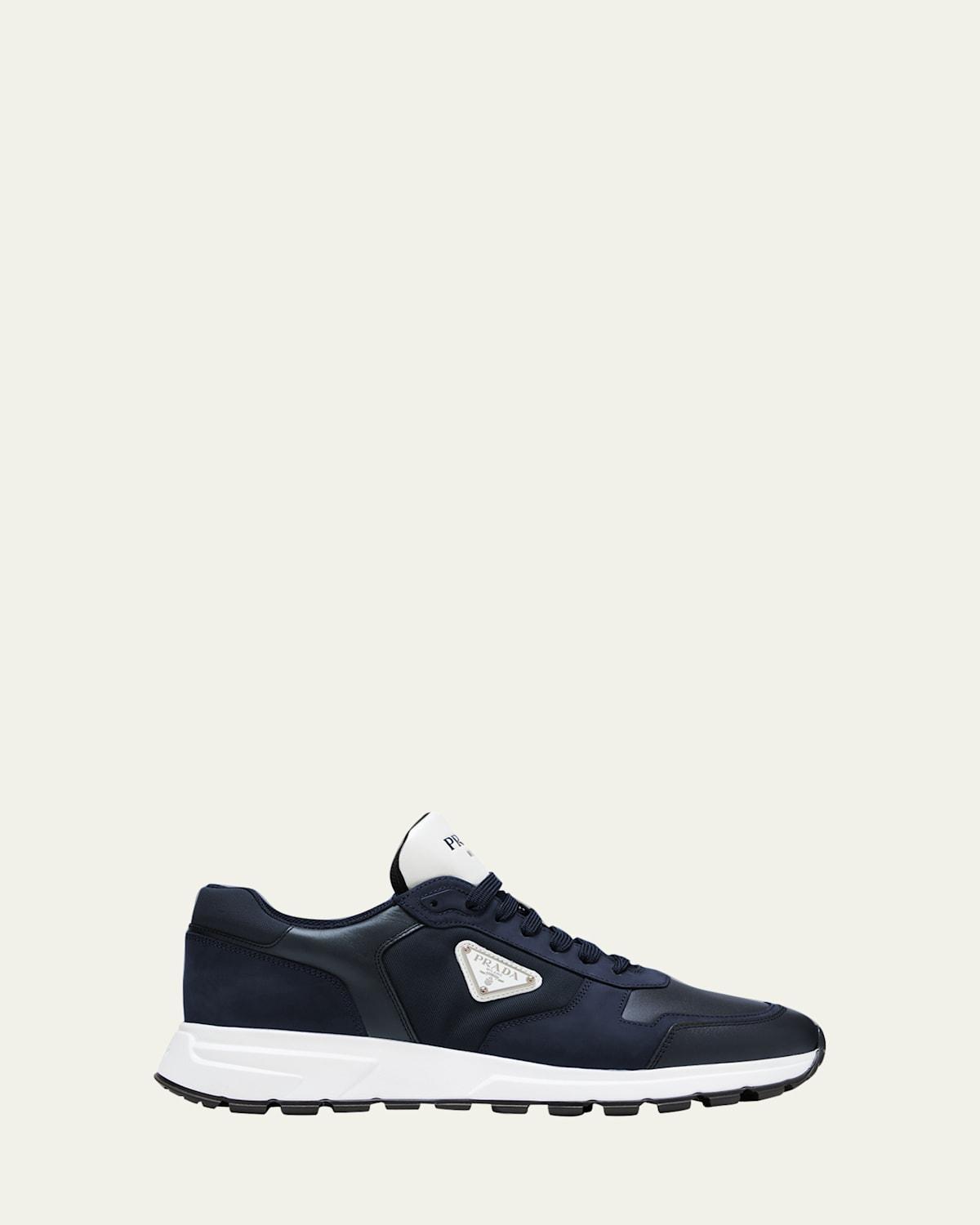 Mens Nubuck and Re-Nylon High-Top Sneakers Product Image