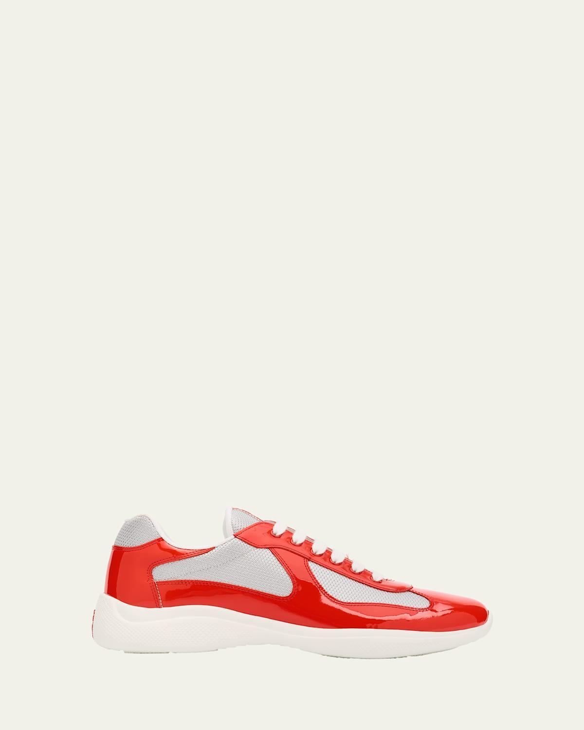V-10 Mixed Leather Low-Top Sneakers Product Image
