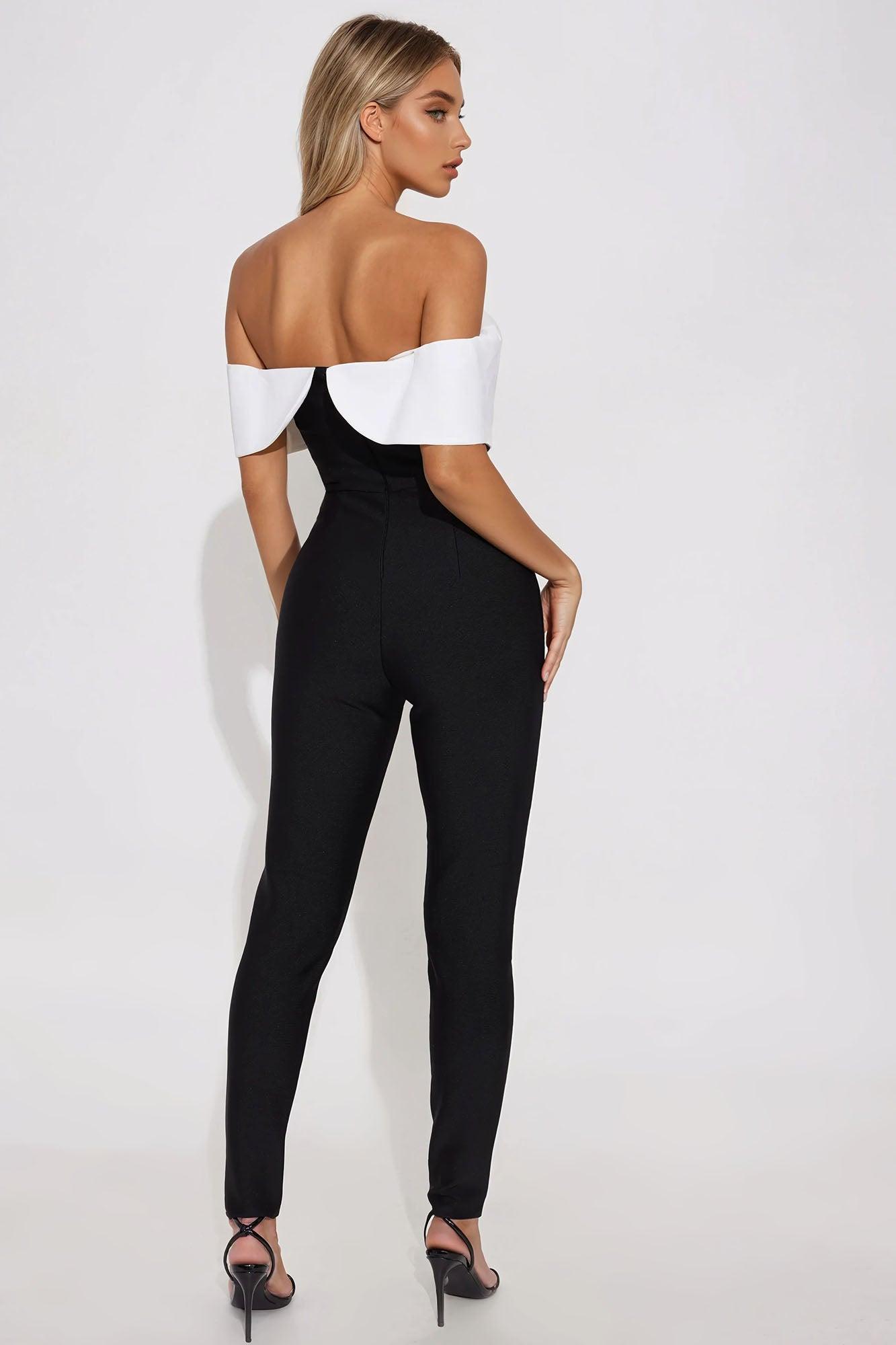 Put A Bow On It Jumpsuit - Black/combo Product Image
