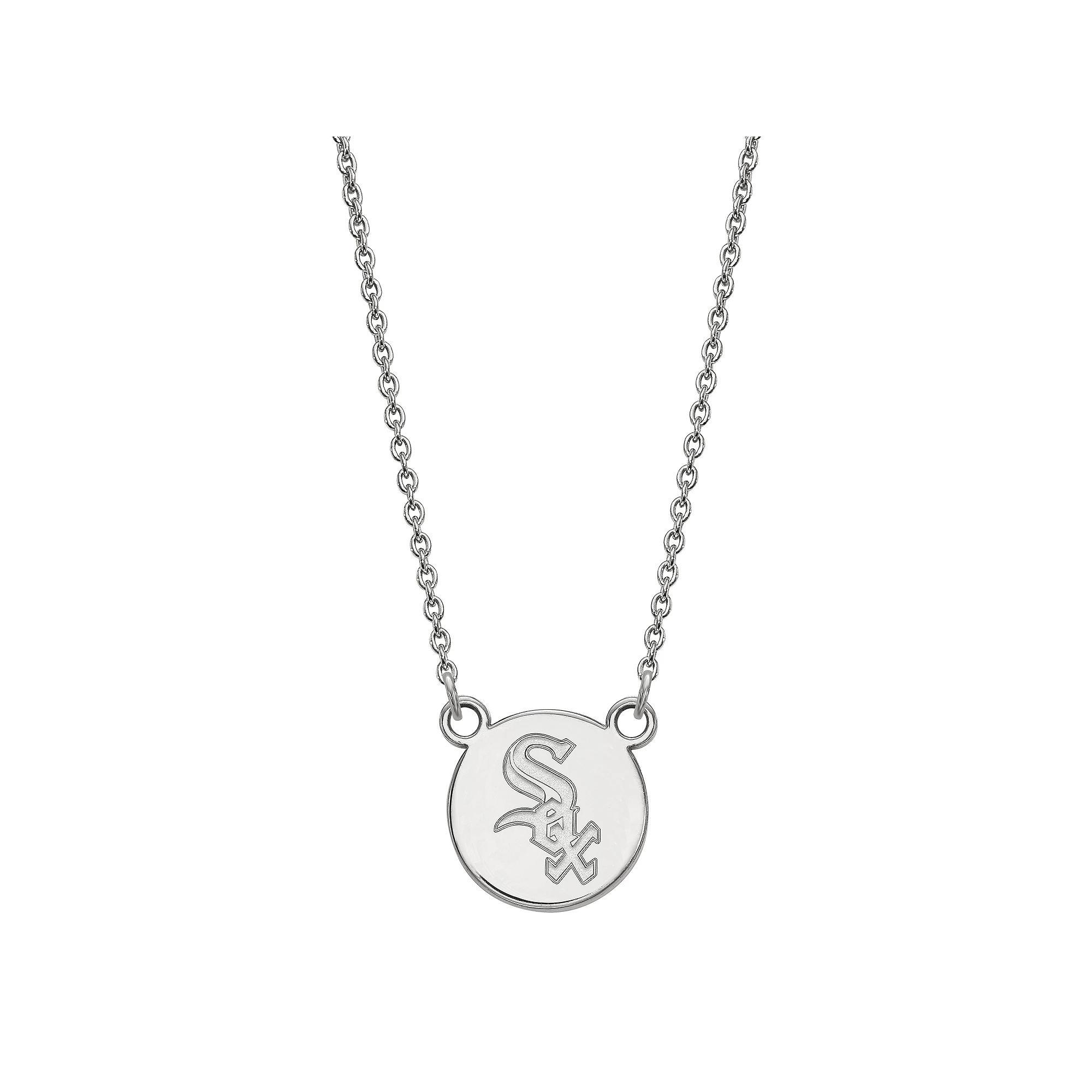 LogoArt Sterling Silver Chicago White Sox Extra Small Disc Necklace, Women's, Size: 13MM Product Image