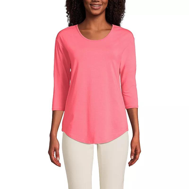 Women's Lands End Lightweight Jersey Tunic Top, Size: Medium, Black Product Image