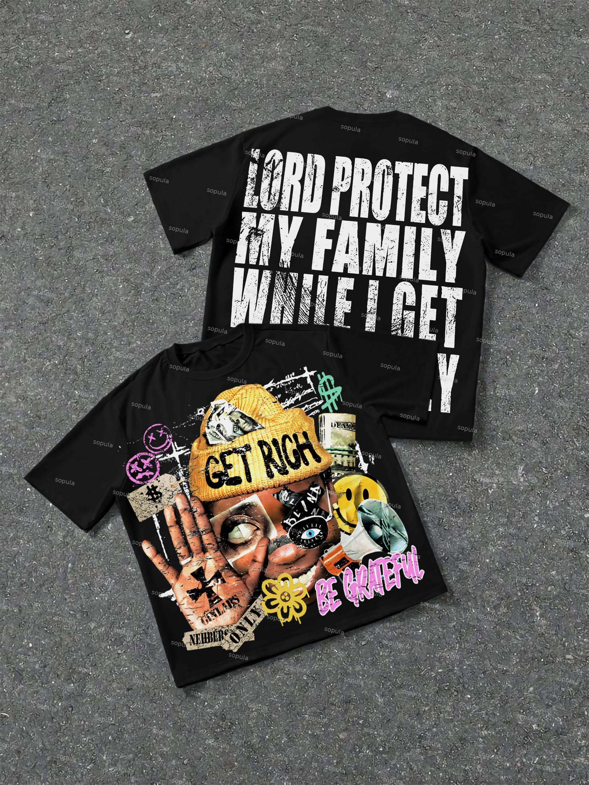 Sopula Vingate Get Rich Abstract Portrait Graphics Cotton T-Shirt Product Image