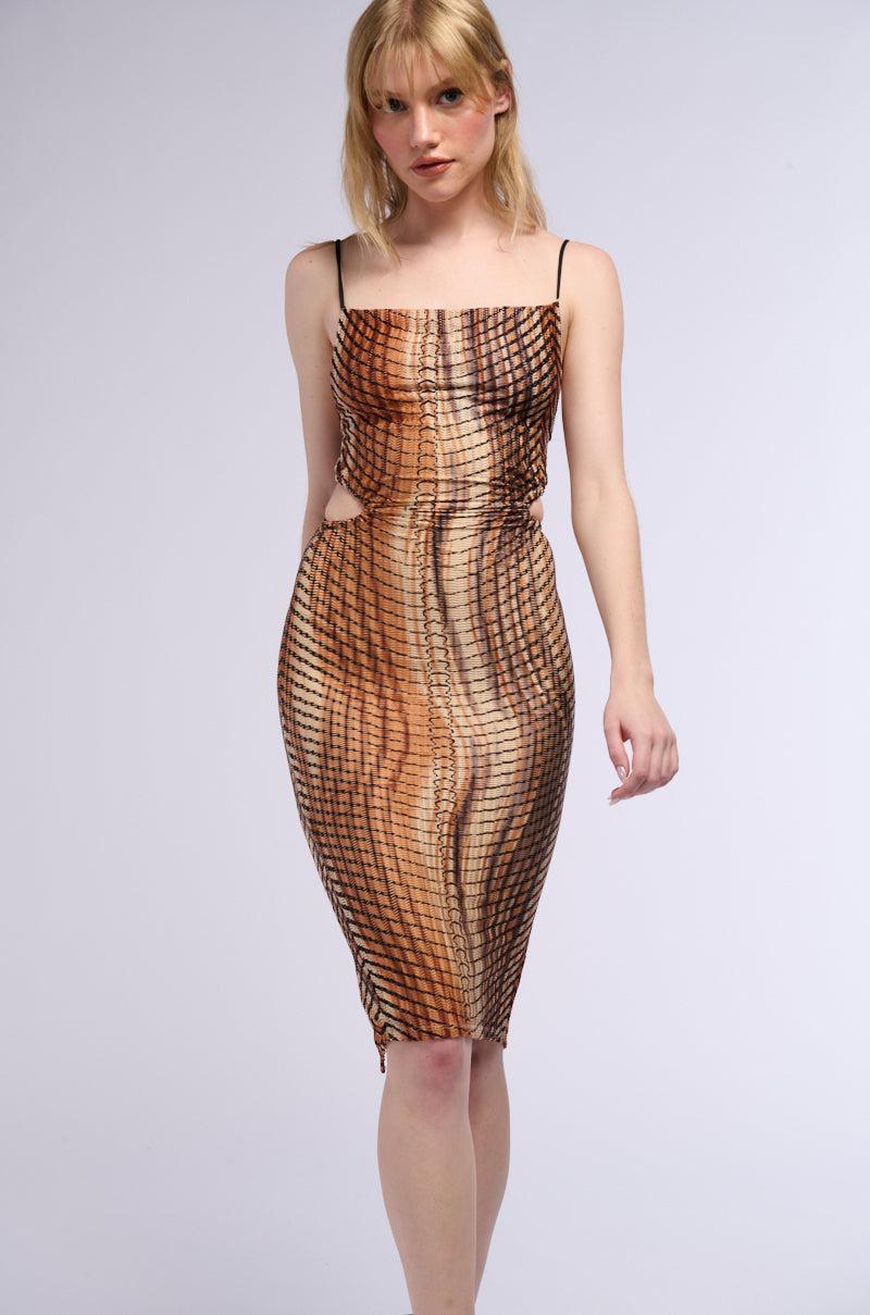 SECRET AFFAIR COWL NECK MIDI DRESS Product Image