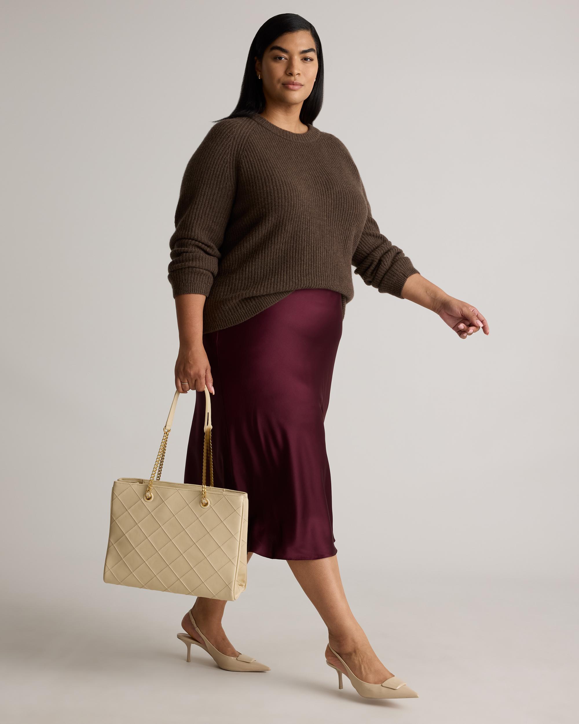 Quince | Women's Mongolian Cashmere Fisherman Crewneck Sweater Product Image