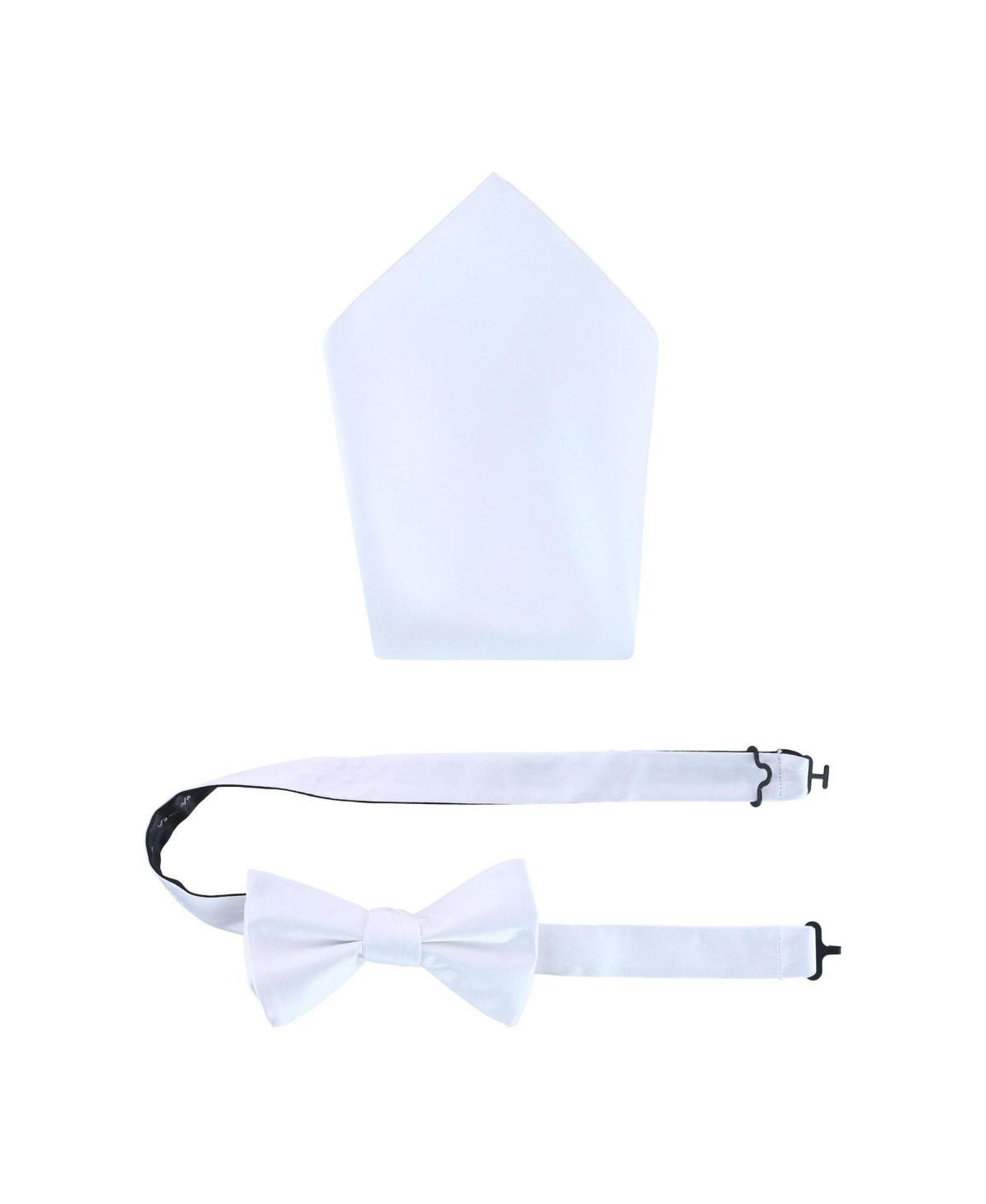 Trafalgar Mens Sutton Solid Color Silk Bowtie and Pocket Square Combo Product Image