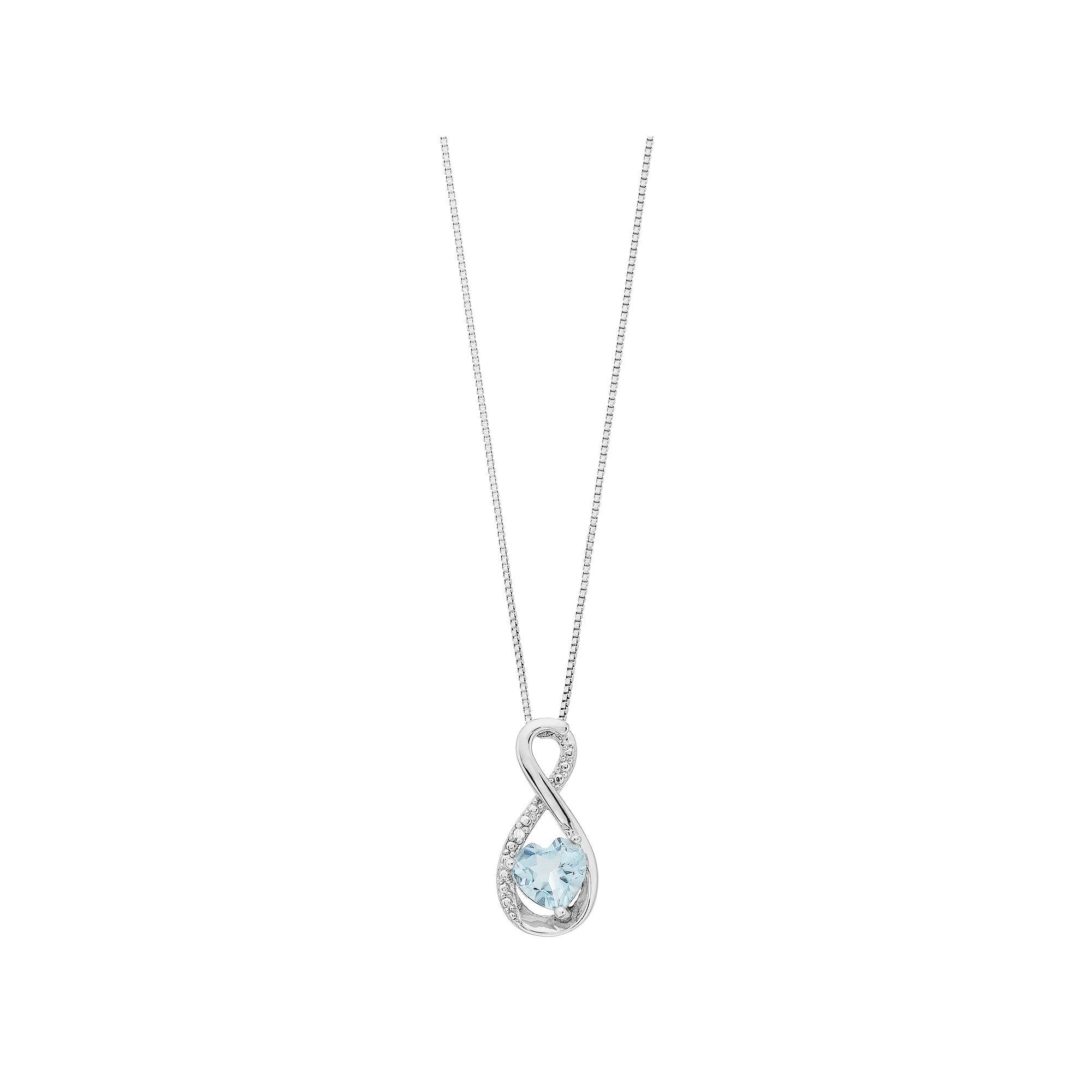 Gemminded Sterling Silver Blue Topaz & Diamond Accent Infinity Pendant, Women's, Size: 18" Product Image
