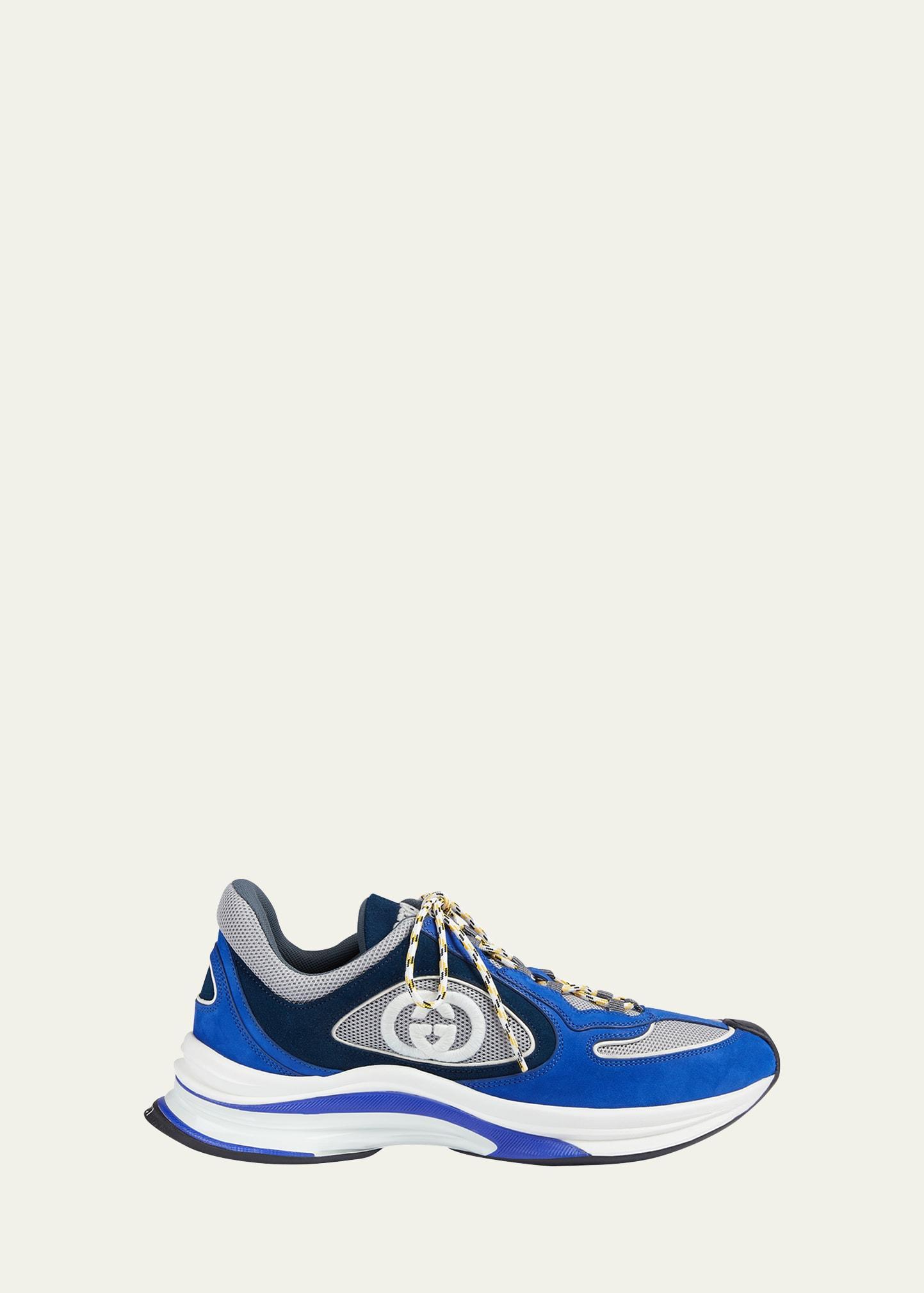 Mens Run Premium Mesh and Suede GG Runner Sneakers Product Image