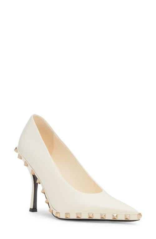 Rockstud Leather Stiletto Pumps Product Image