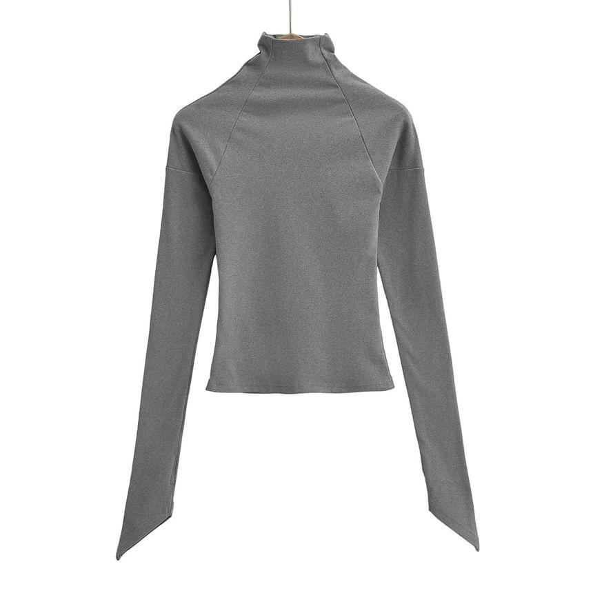Long-Sleeve Turtleneck Plain Top Product Image