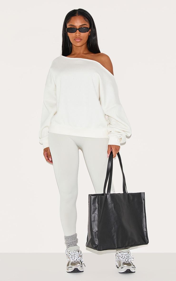 Shape Cream Sweat Raw Edge Slouch Sweatshirt Product Image