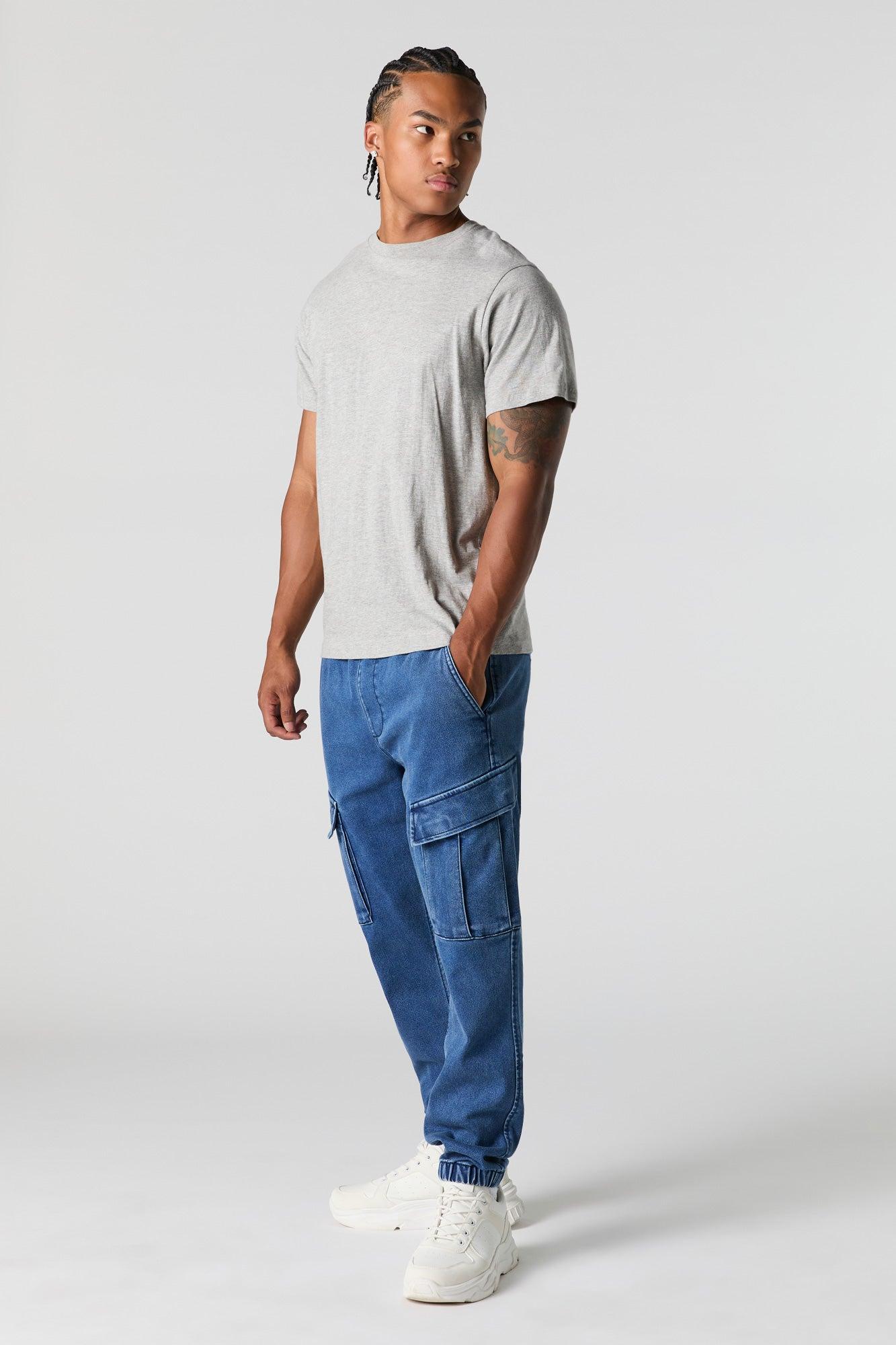 Denim Drawstring Cargo Jogger Male Product Image