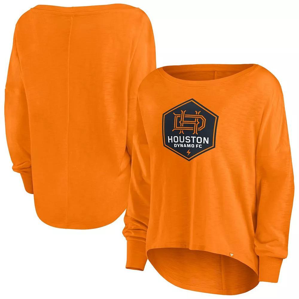 Women's Fanatics Orange Houston Dynamo FC Corner Kick Long Sleeve Fashion T-Shirt, Size: Small, Dyn Orange Product Image