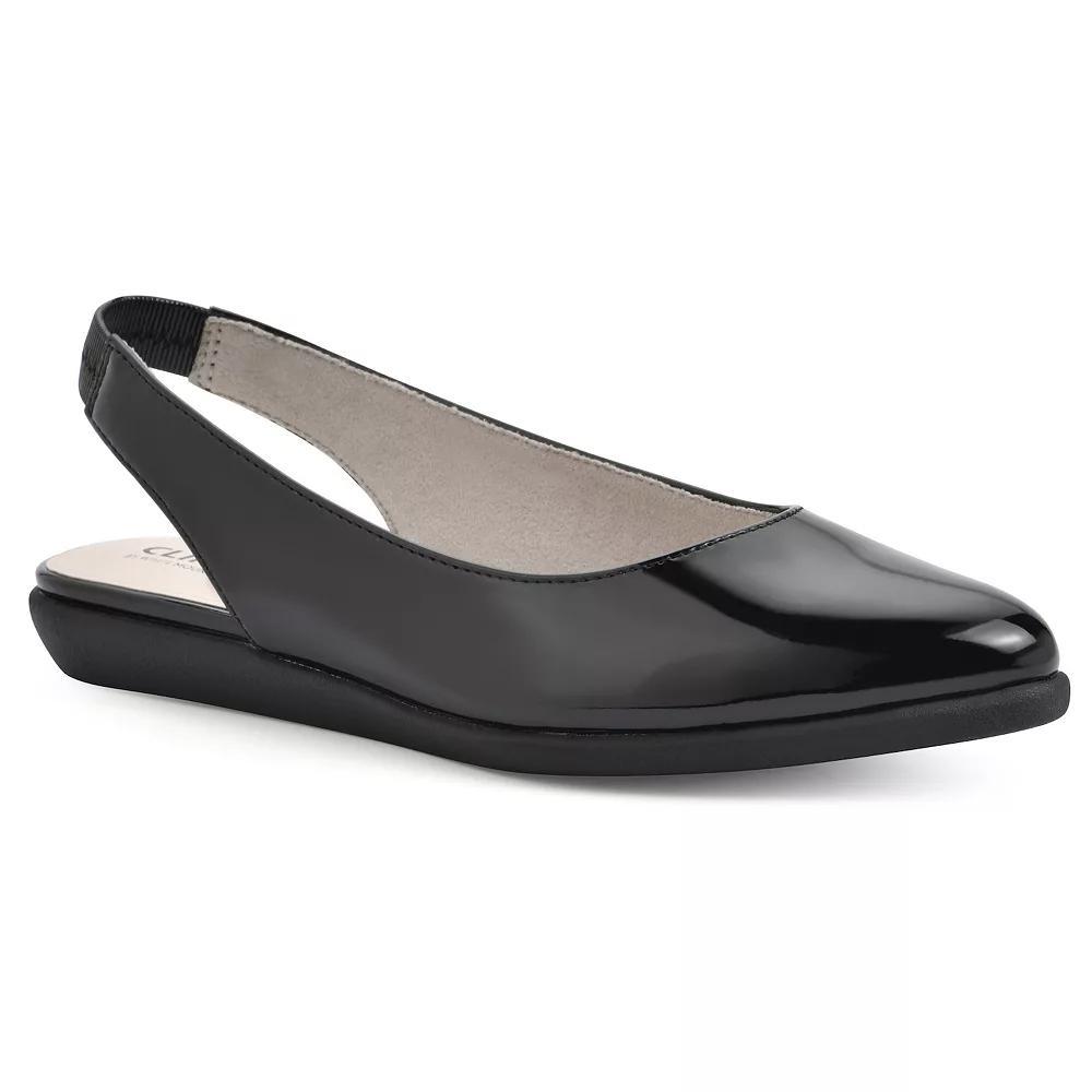 Cliffs by White Mountain Memory Women's Slingback Ballet Flats, Size: 6, Black Patent Product Image