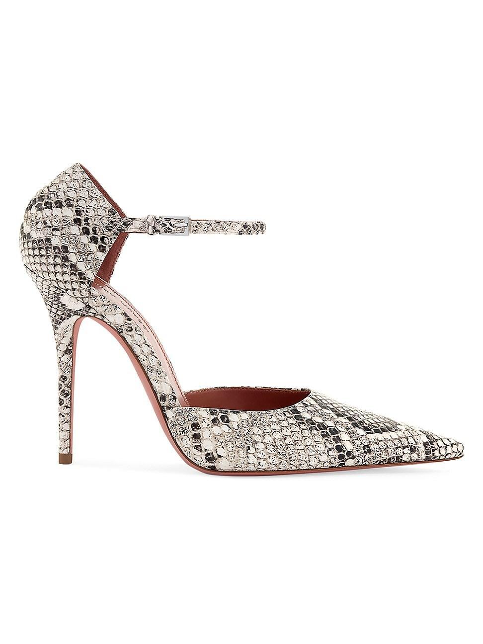 Womens Barbara 105MM Snake Leather Mary Jane Pumps Product Image