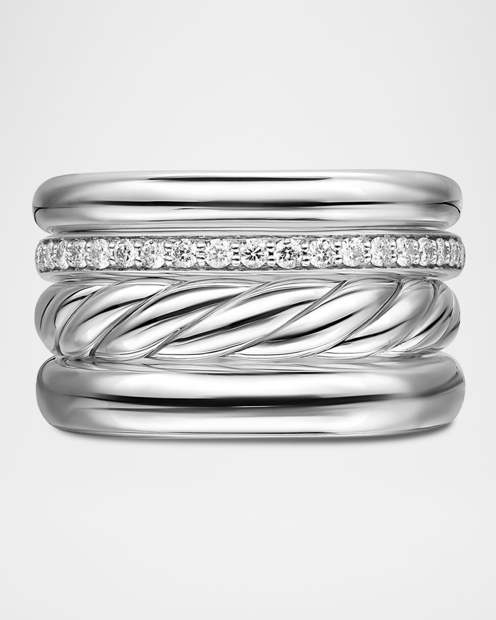 6mm X Crossover Ring in Silver with 18K Gold Product Image