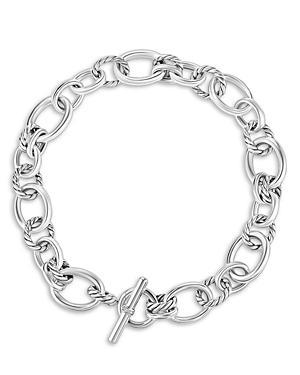 David Yurman Sterling Silver Mercer Diamond Polished Link Collar Necklace, 17 Product Image