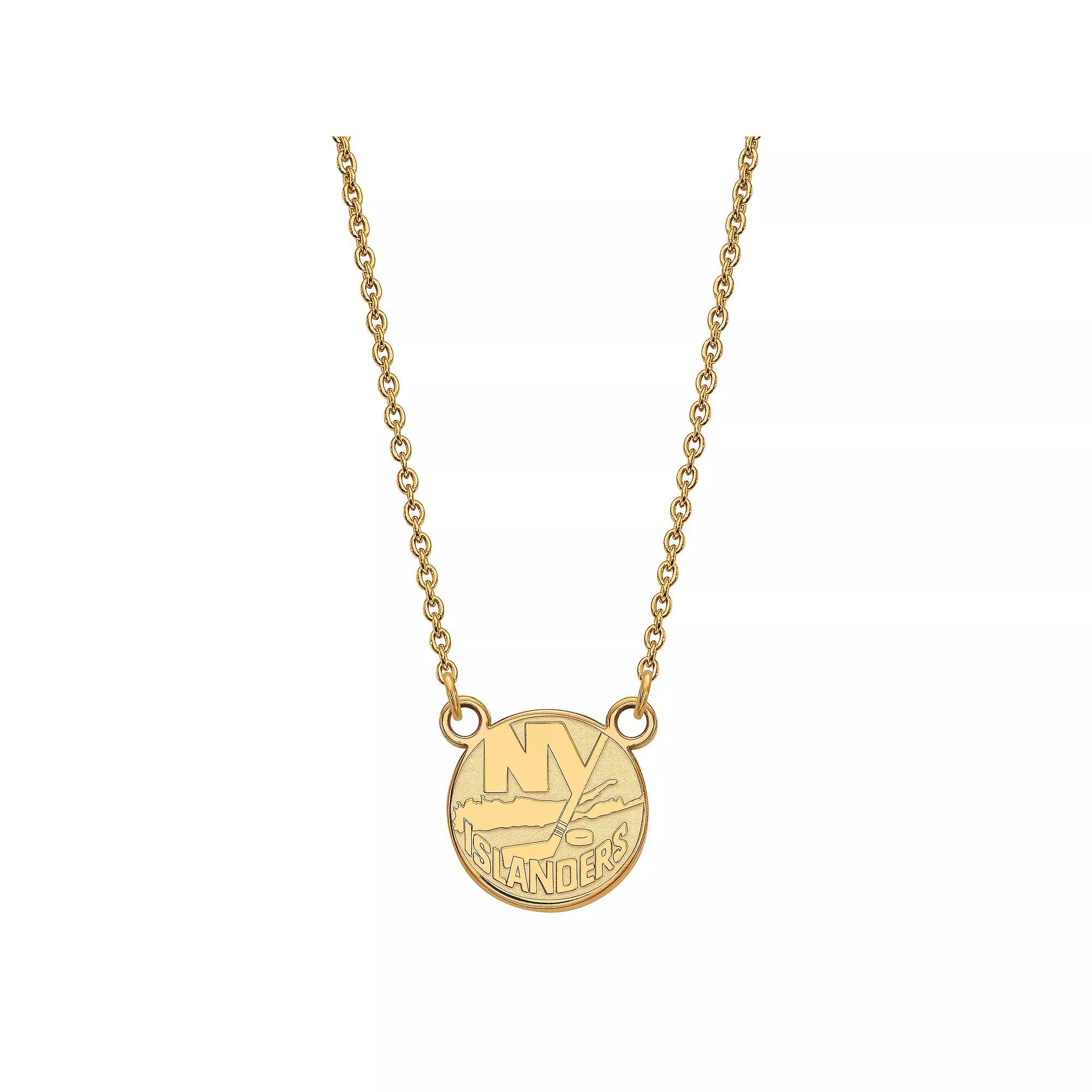 LogoArt New York Islanders Sterling Silver Small Logo Pendant Necklace, Women's, Size: 18", Gold Tone Product Image