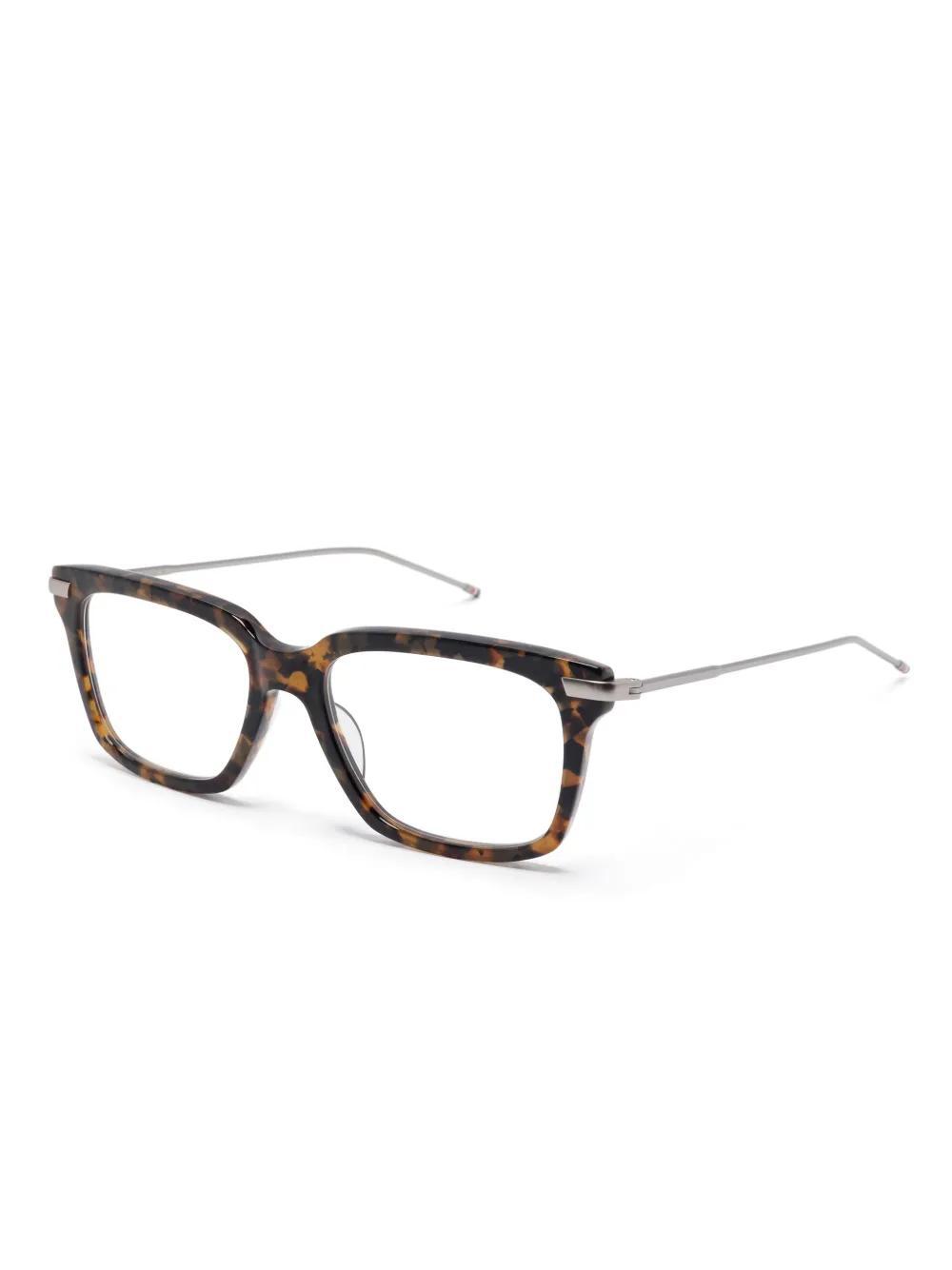THOM BROWNE Tortoiseshell Effect Square-frame Glasses In Brown Product Image