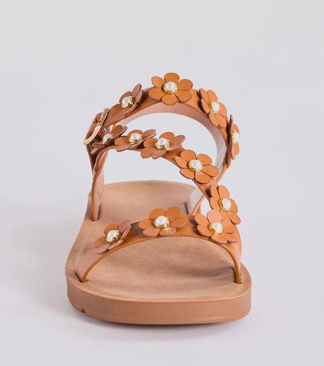 Floral Cutie Strappy Faux Leather Sandals Product Image