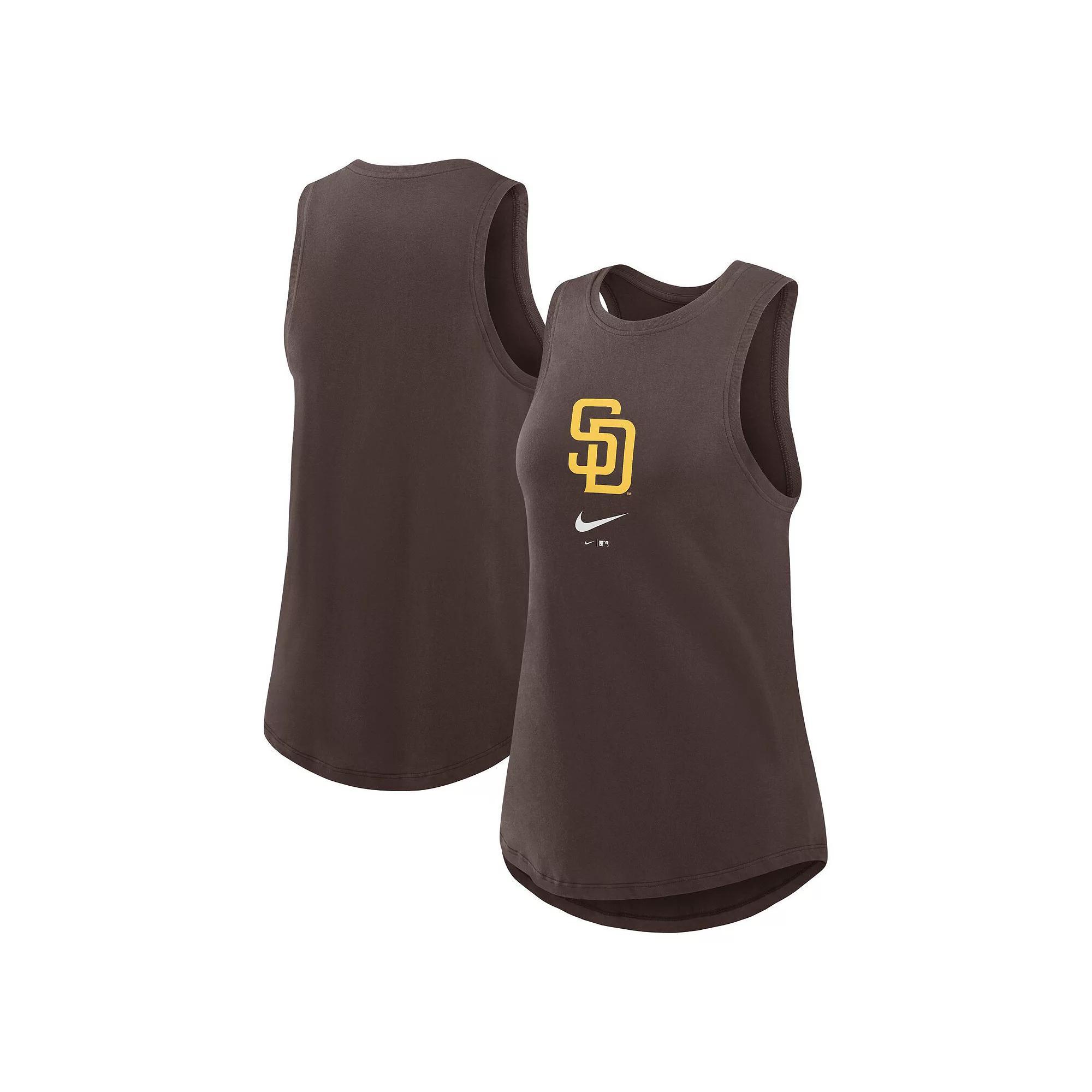 Women's Nike Brown San Diego Padres Legacy Icon High Neck Fashion Tank Top, Size: Large Product Image