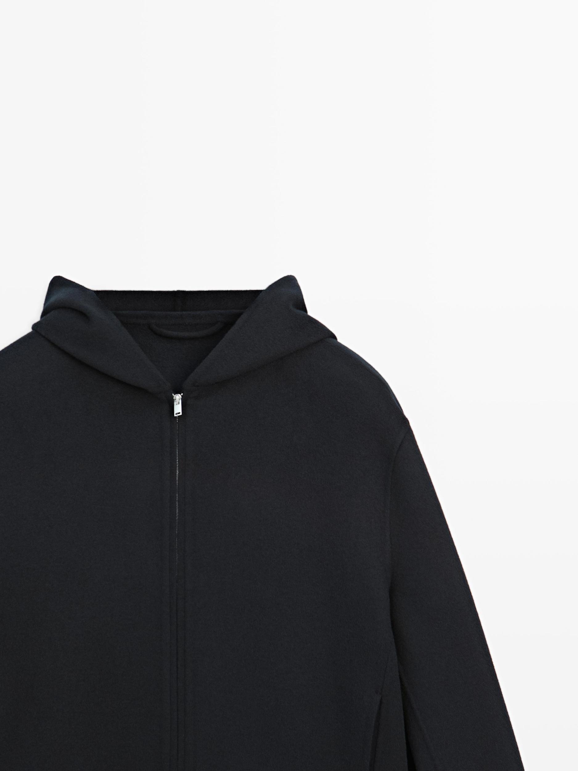 Wool blend hooded cardigan Product Image