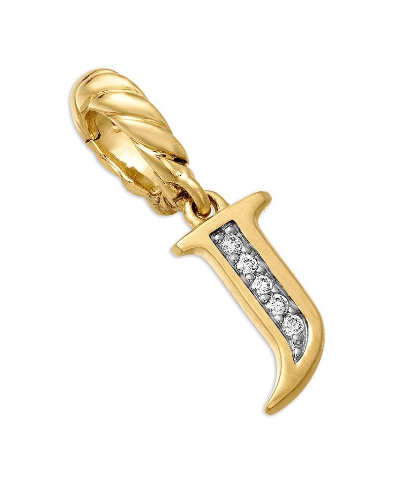David Yurman 18K Gold Amulets Diamond Pave Initial Pendant Product Image