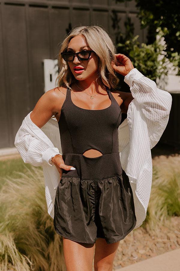 Pilates Please Romper in Black Product Image