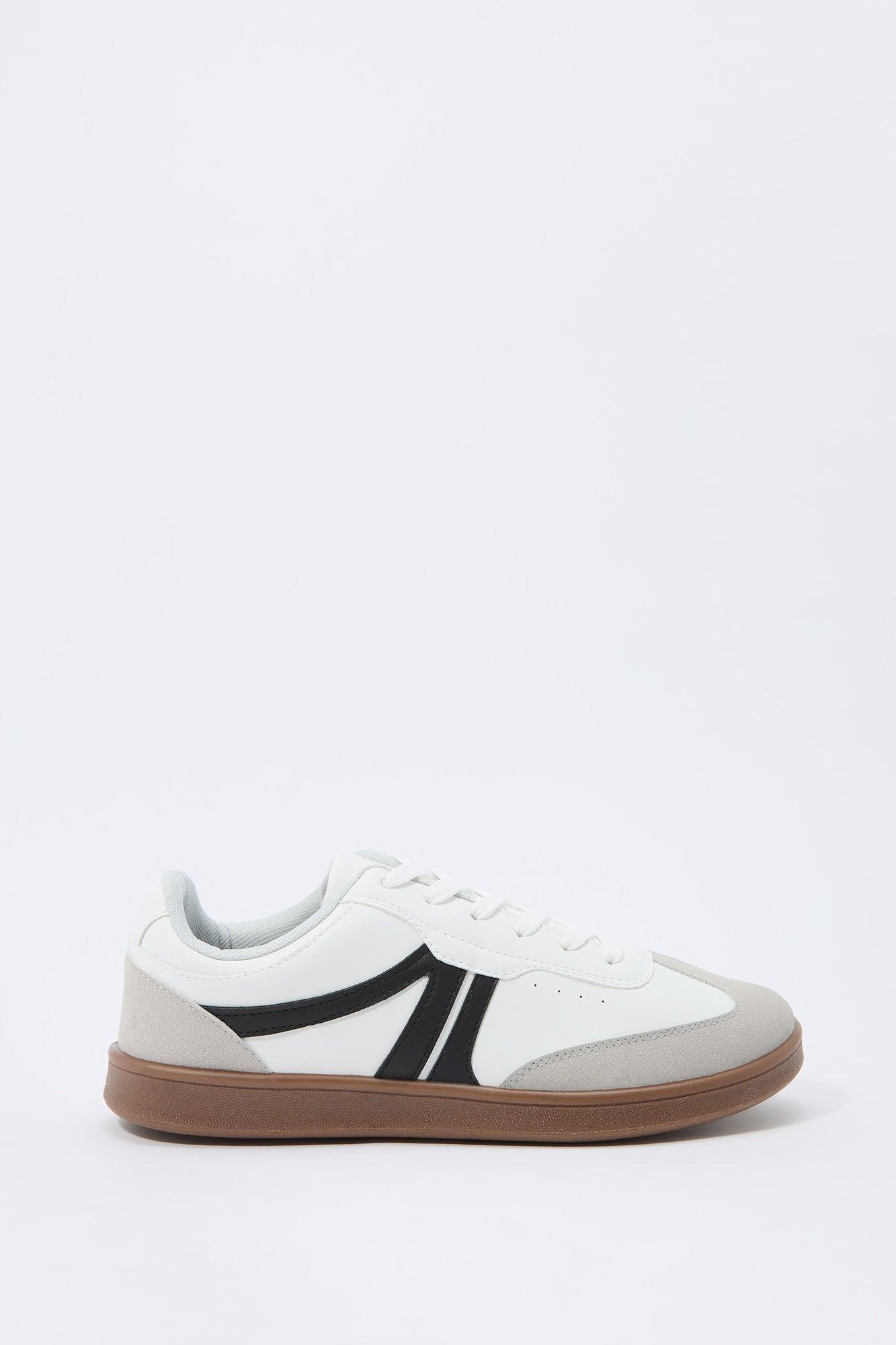 Faux Leather Low Top Retro Sneaker Male Product Image