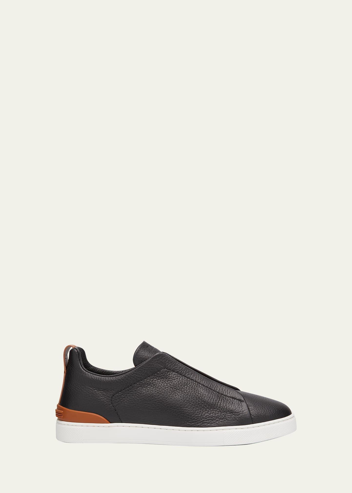 Mens Triple Stitch Deerskin Leather Sneakers Product Image