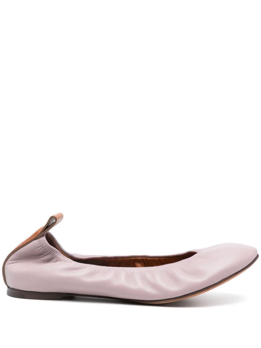 LANVIN Leather Ballerina Shoes In Pink Product Image