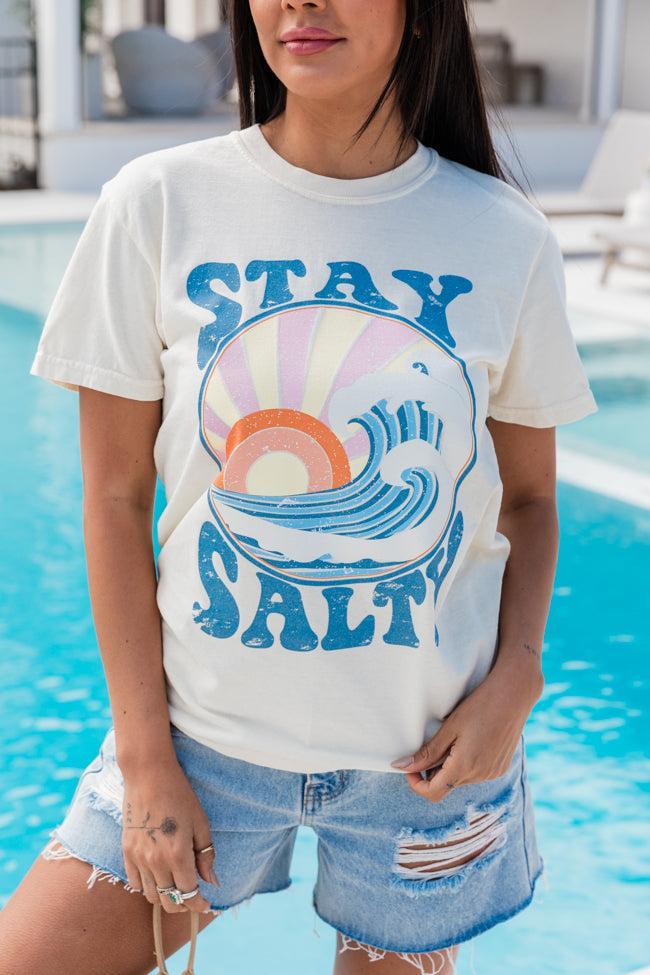 Stay Salty Soft Ivory Graphic Tee SALE Product Image