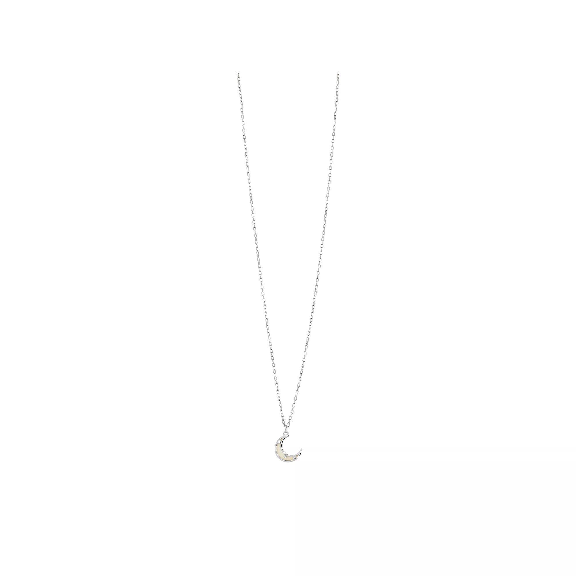 MC Collective Half Moon Dyed White Freshwater Cultured Pearl Pendant Necklace, Women's, Silver Tone Product Image