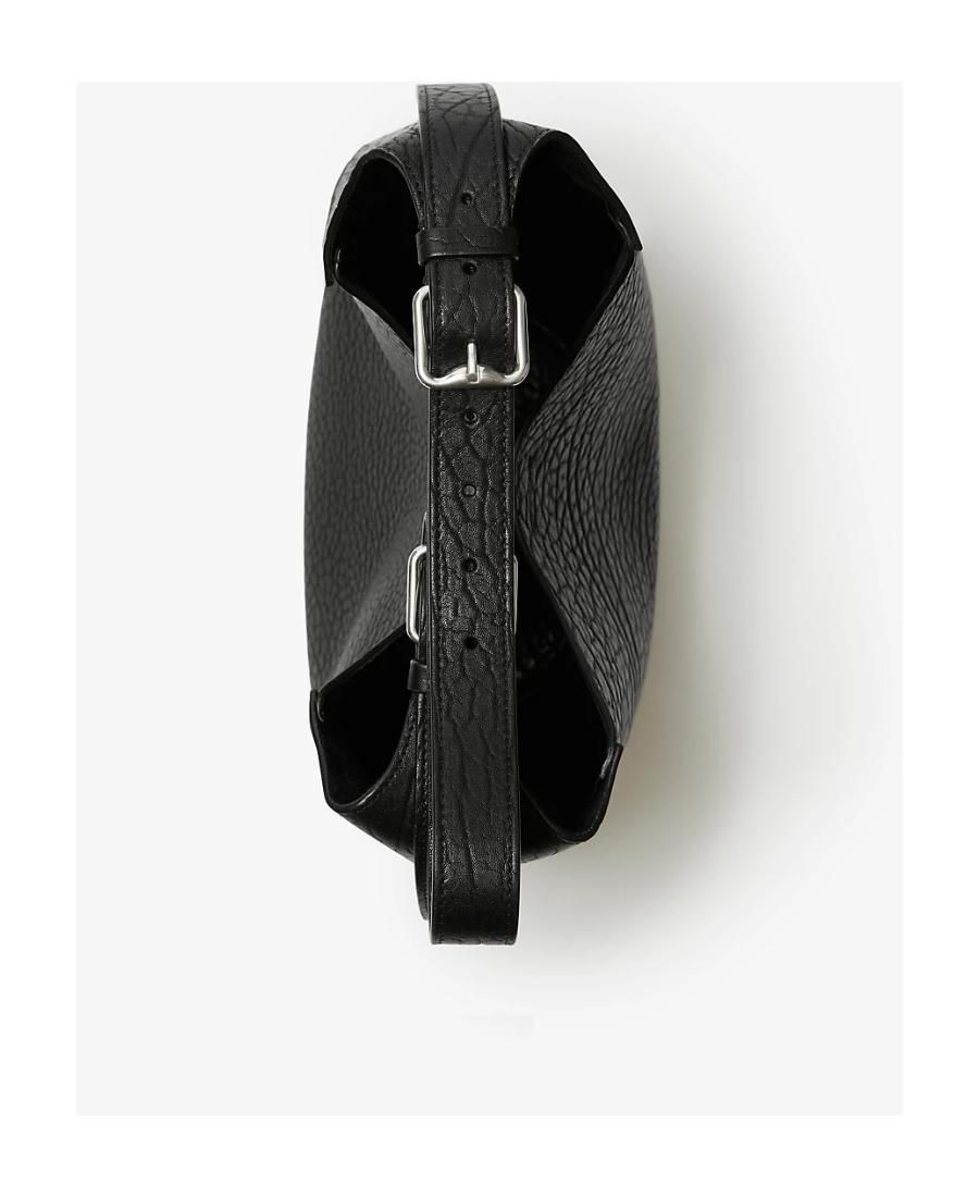 BURBERRY Medium Chess Leather Shoulder Bag In Black Product Image