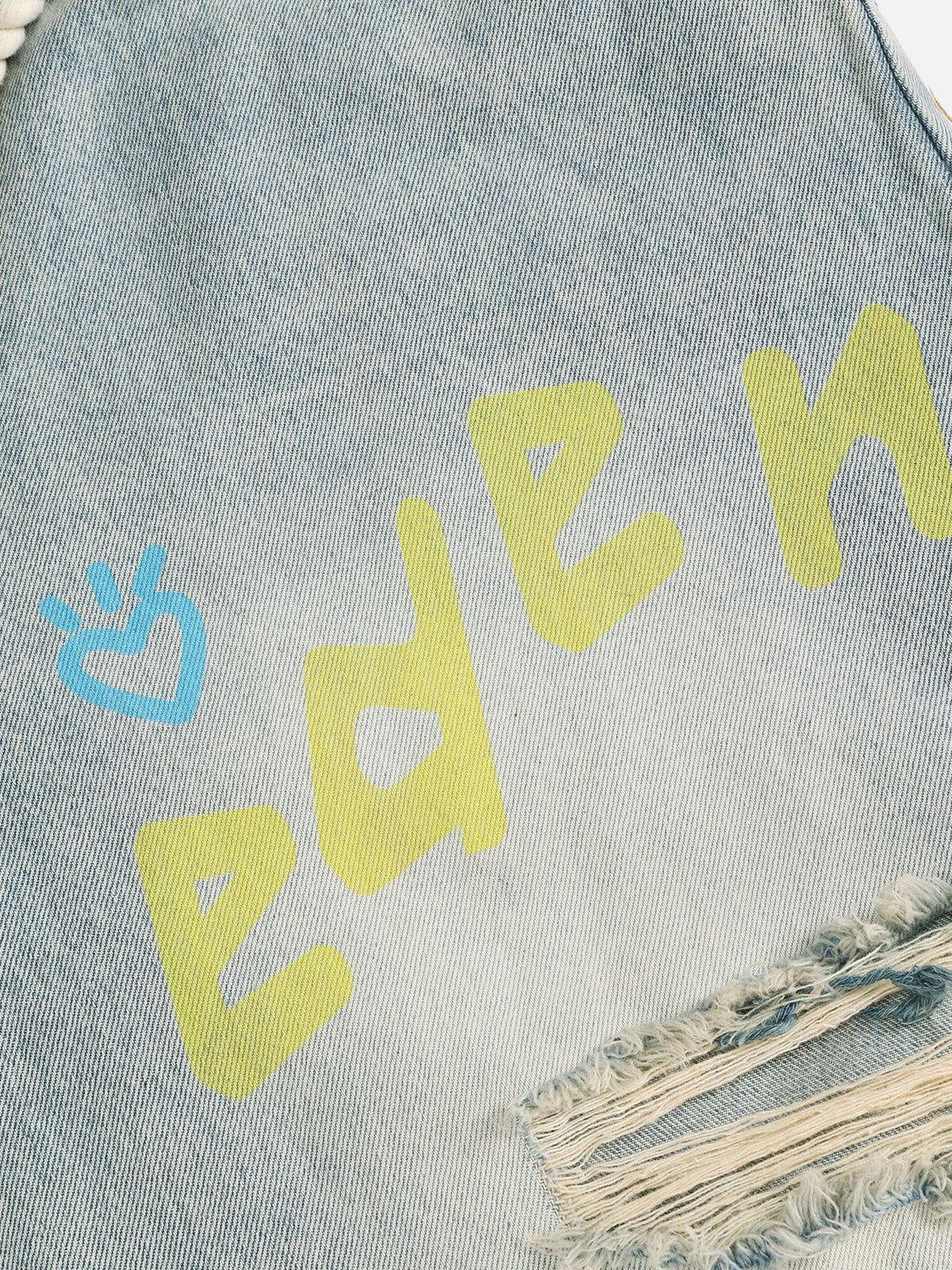 Aelfric Eden Cartoon Print Super Baggy Barrel Jeans Product Image