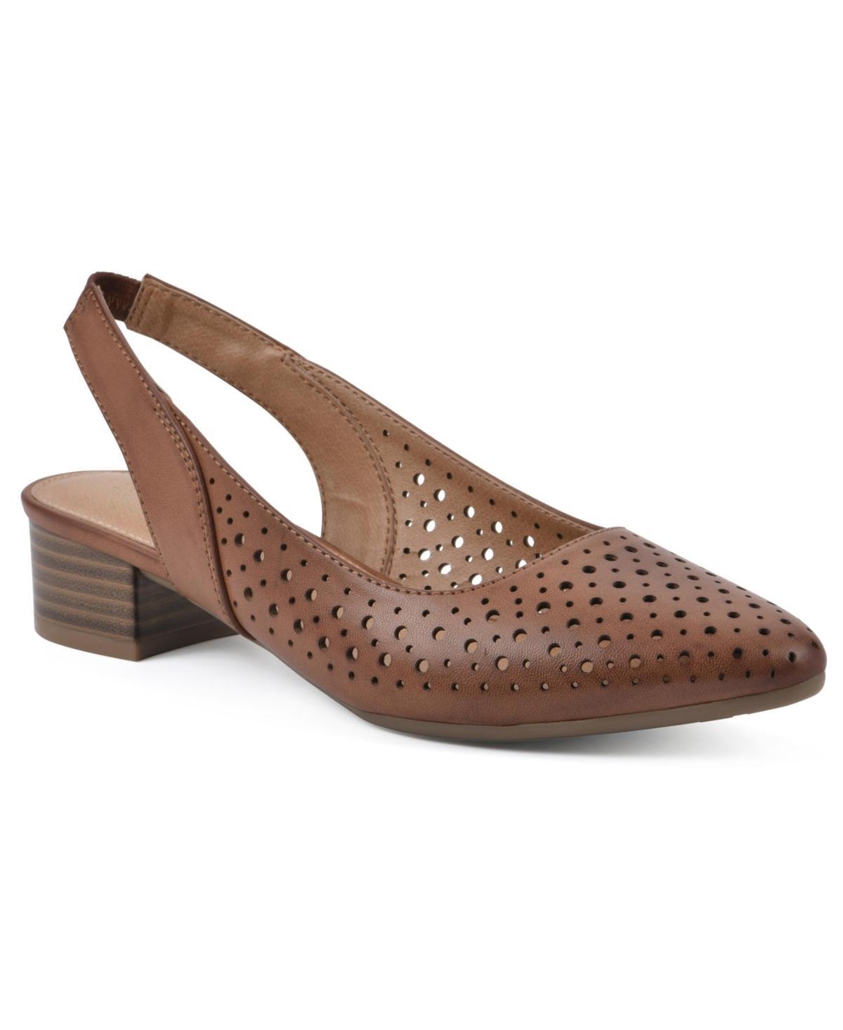 White Mountain Womens Boronic Block Heel Slingbacks Product Image