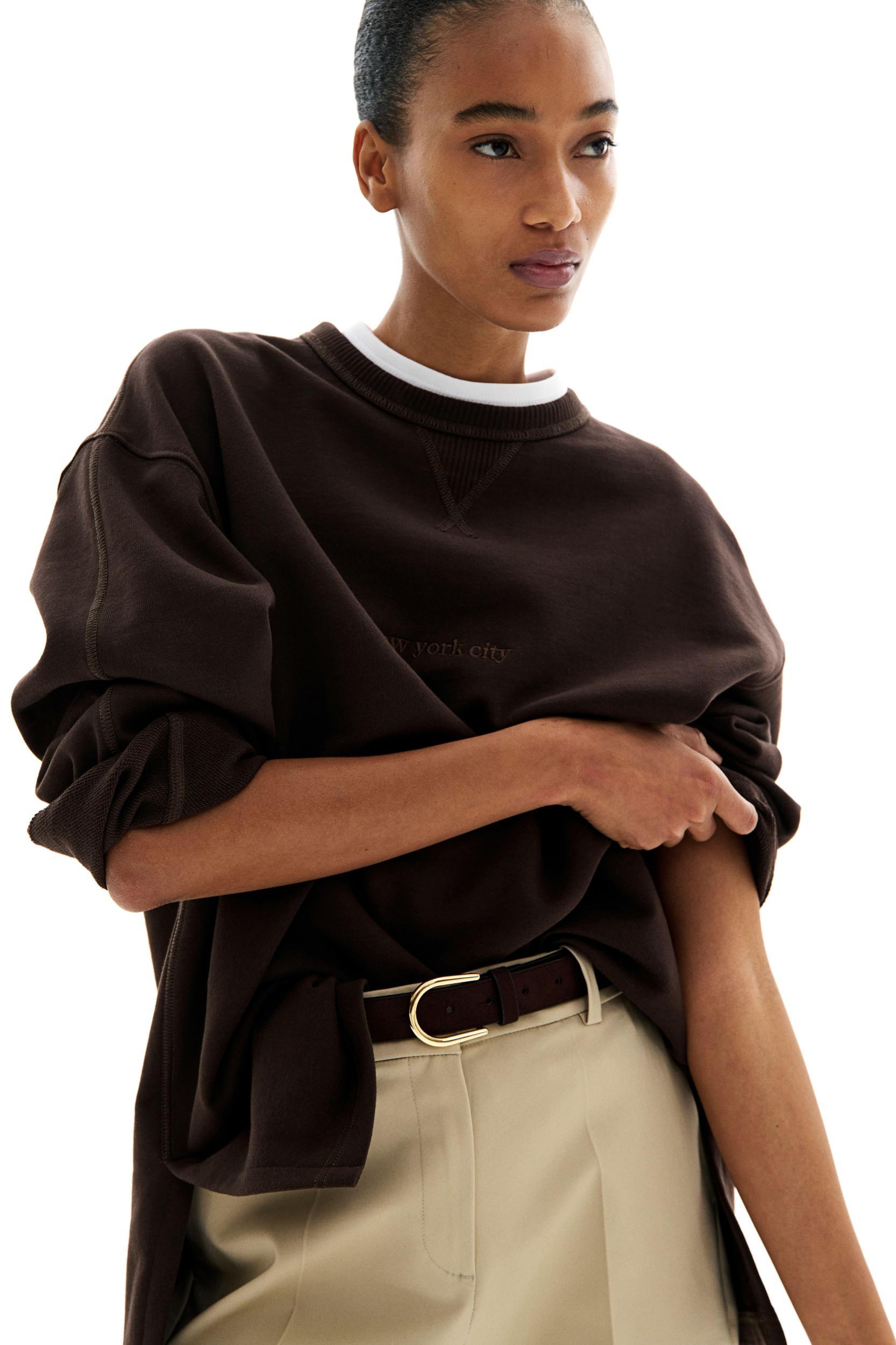 Sweatshirt with Text Motif Product Image