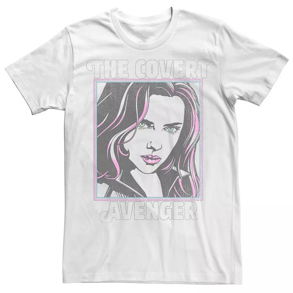 Men's Marvel Black Widow Retro Pop Widow Big Face Poster Tee, Size: 3XL, White Product Image