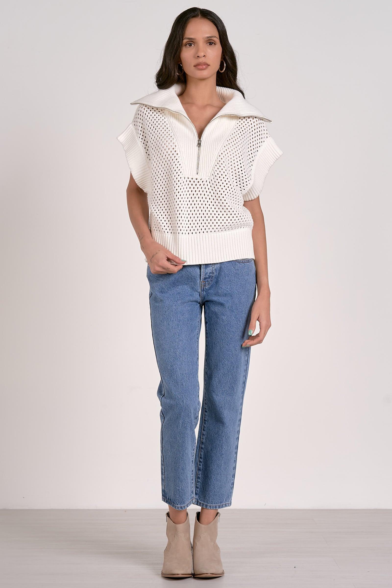 Big Collar 1/4 Zip Sweater Product Image
