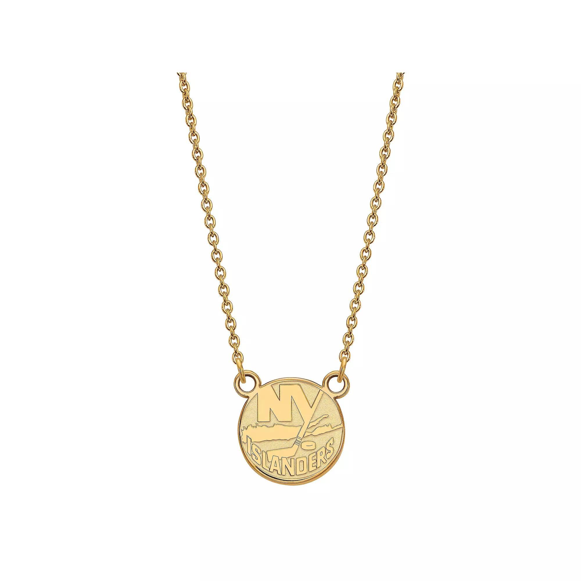 LogoArt New York Islanders Sterling Silver Small Logo Pendant Necklace, Women's, Size: 18", Gold Tone Product Image