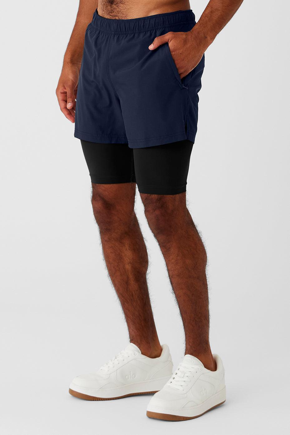 Alo Yoga | 5 Revival 2-in-1 Short Blue, Size: 2XL Product Image
