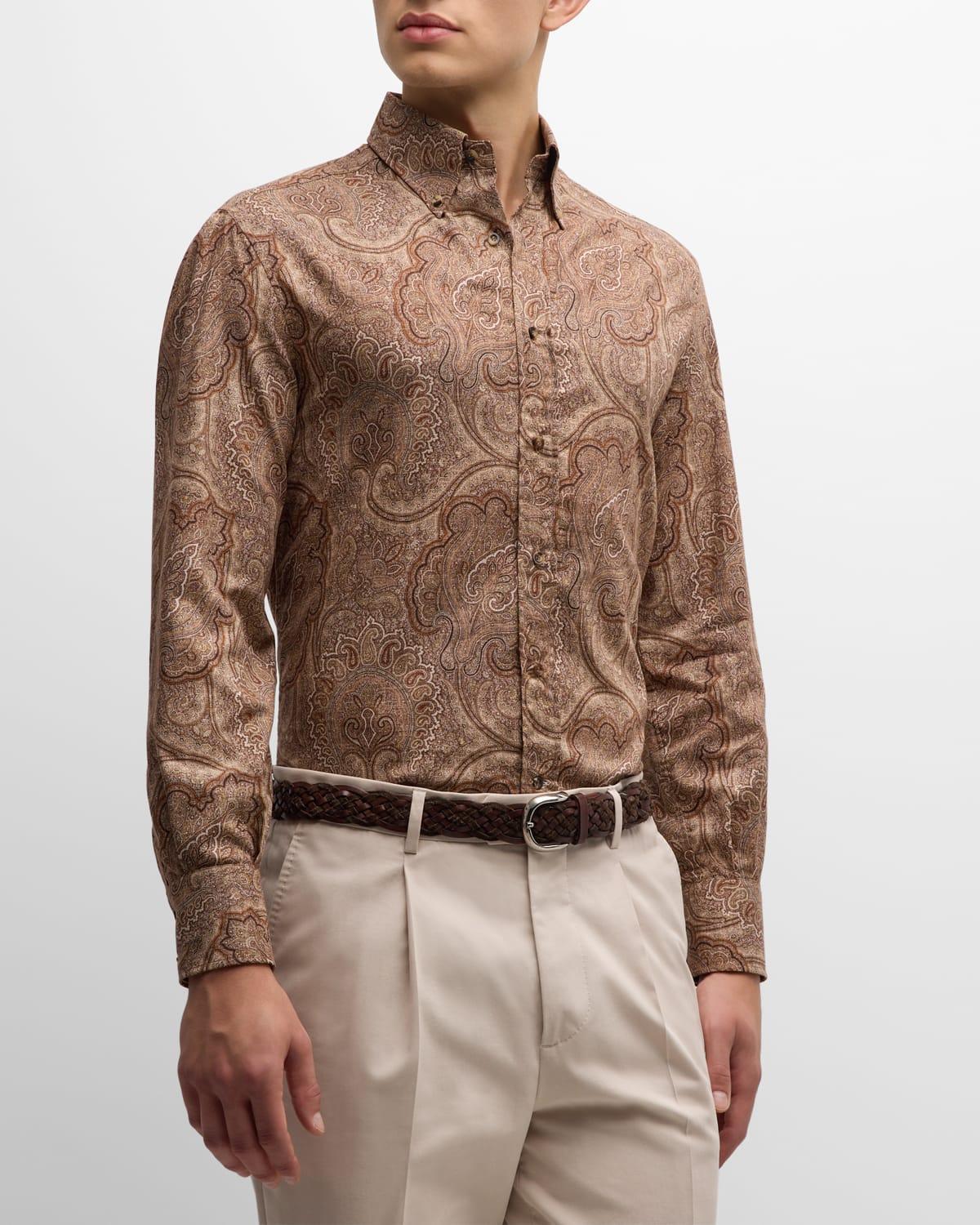 Men's Cotton Paisley Sport Shirt Product Image
