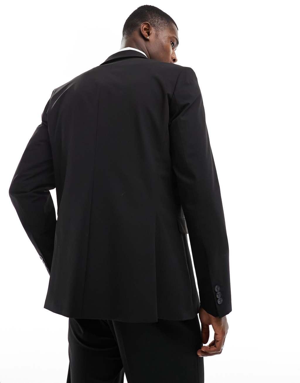 Selected Homme slim fit suit jacket in black Product Image