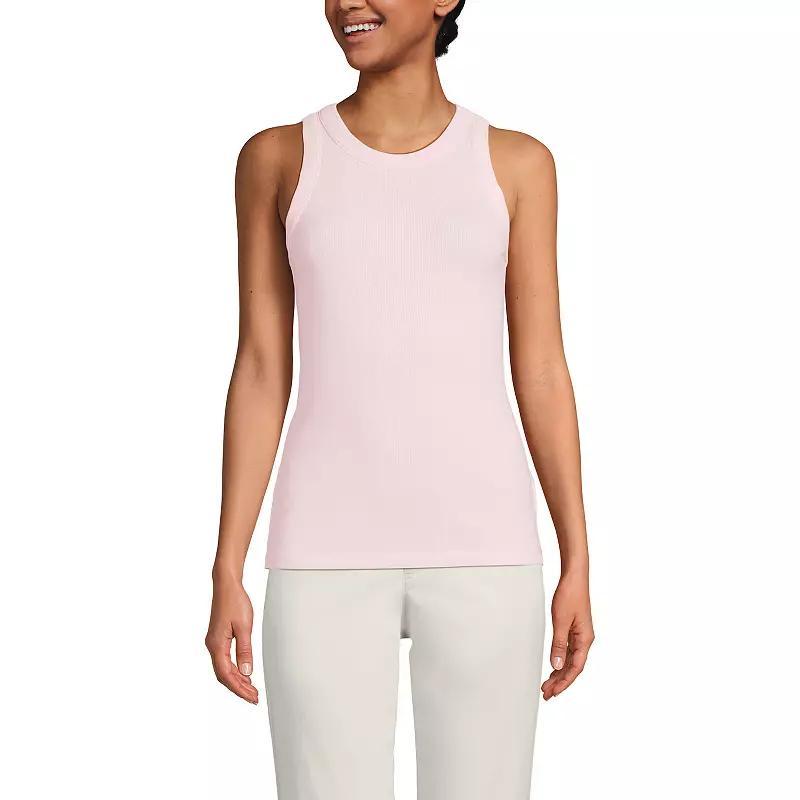 Women's Lands' End Crew Neck Tank Top, Size: XL, White Product Image