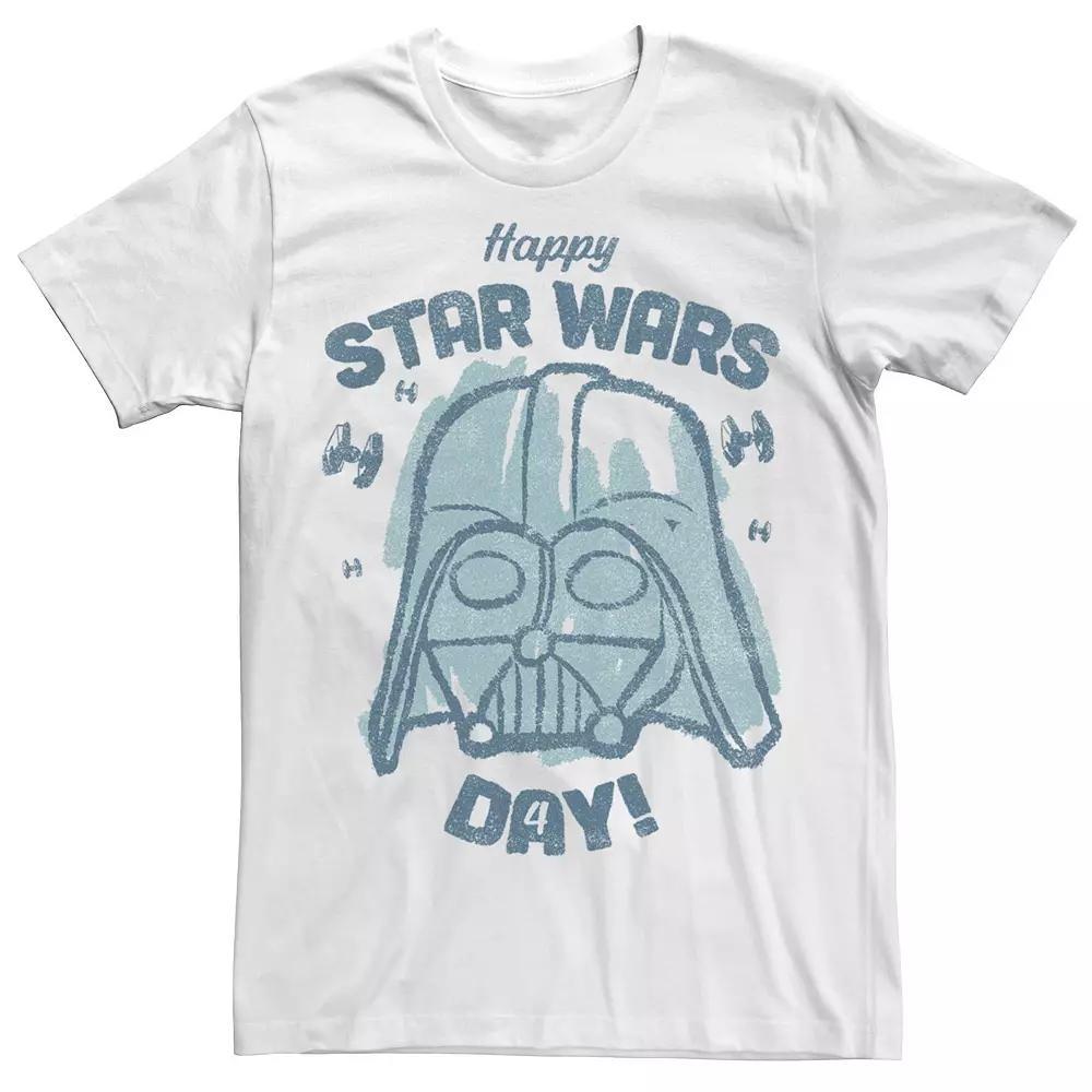 Men's Star Wars May The Fourth Be With You Darth Vader Sketch Tee, Size: Small, White Product Image